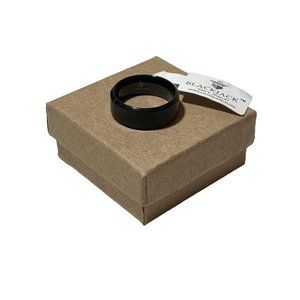 Blackjack Black Ring Stainless Steel Solid Band Size 10 Mens
